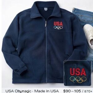 Vintage USA Olympic Rings Fleece Jacket 🇺🇸 Made in USA | XL